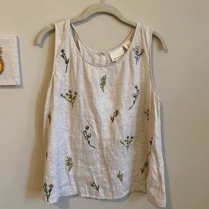 Linen Embroidered Tank